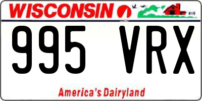 WI license plate 995VRX