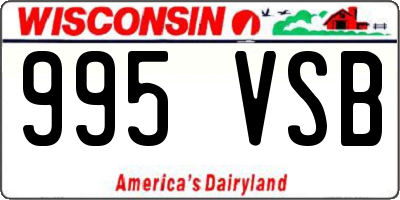 WI license plate 995VSB