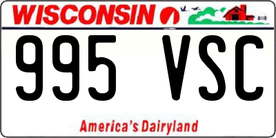 WI license plate 995VSC