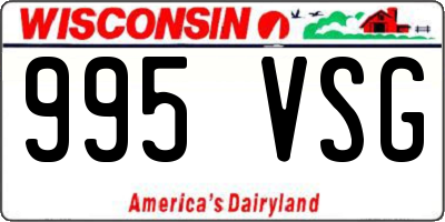 WI license plate 995VSG