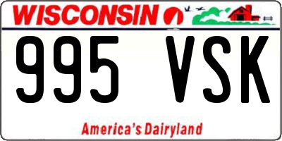 WI license plate 995VSK