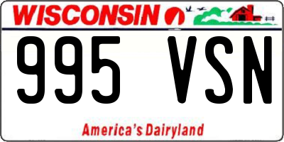 WI license plate 995VSN
