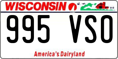 WI license plate 995VSO