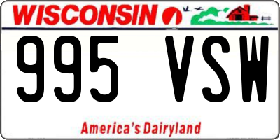 WI license plate 995VSW