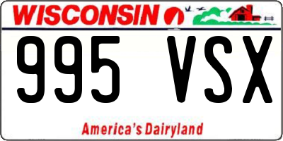 WI license plate 995VSX