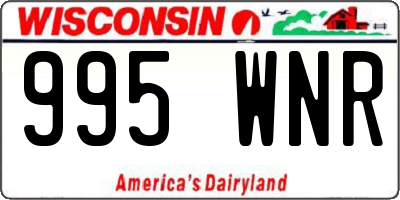 WI license plate 995WNR