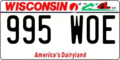 WI license plate 995WOE