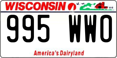 WI license plate 995WWO