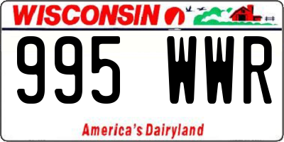 WI license plate 995WWR
