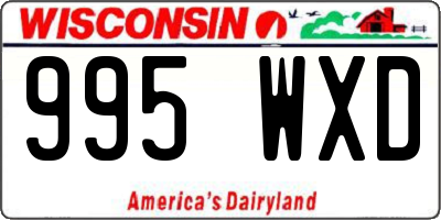 WI license plate 995WXD