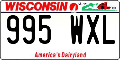 WI license plate 995WXL