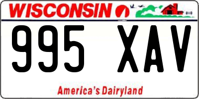 WI license plate 995XAV