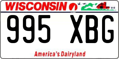 WI license plate 995XBG