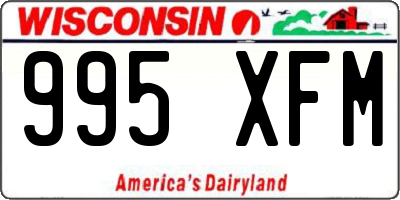 WI license plate 995XFM