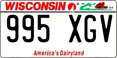 WI license plate 995XGV