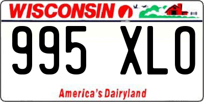 WI license plate 995XLO