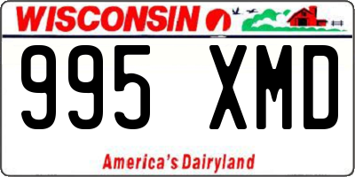 WI license plate 995XMD