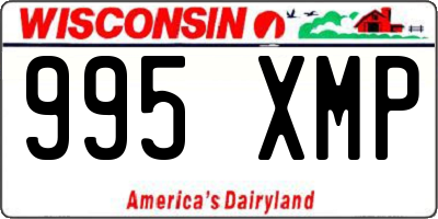 WI license plate 995XMP