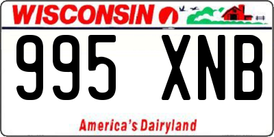 WI license plate 995XNB
