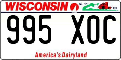 WI license plate 995XOC