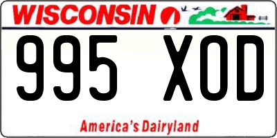 WI license plate 995XOD