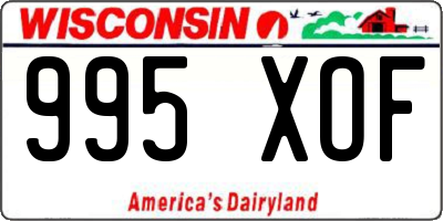 WI license plate 995XOF