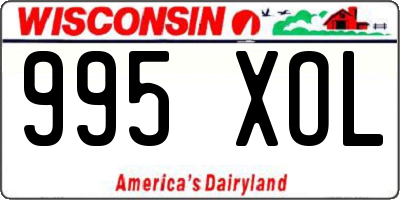 WI license plate 995XOL