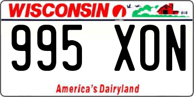 WI license plate 995XON