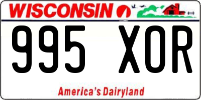 WI license plate 995XOR