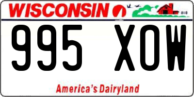 WI license plate 995XOW