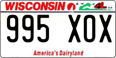 WI license plate 995XOX