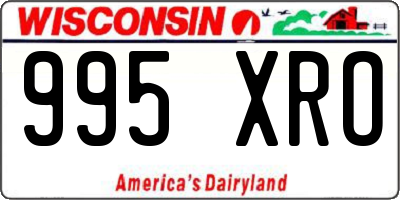 WI license plate 995XRO