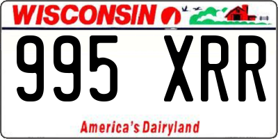 WI license plate 995XRR