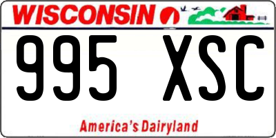 WI license plate 995XSC