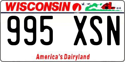 WI license plate 995XSN