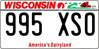 WI license plate 995XSO