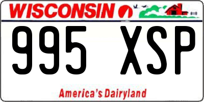 WI license plate 995XSP
