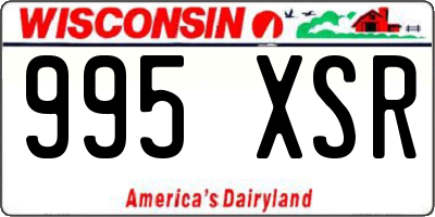 WI license plate 995XSR