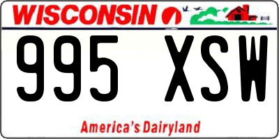 WI license plate 995XSW