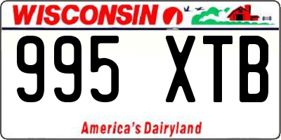 WI license plate 995XTB