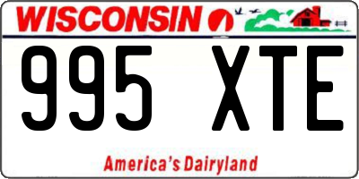 WI license plate 995XTE