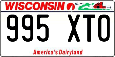WI license plate 995XTO