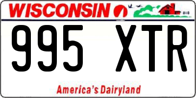 WI license plate 995XTR