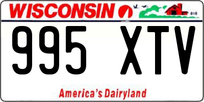 WI license plate 995XTV