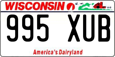 WI license plate 995XUB