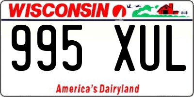 WI license plate 995XUL