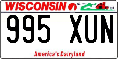 WI license plate 995XUN
