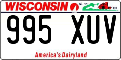 WI license plate 995XUV