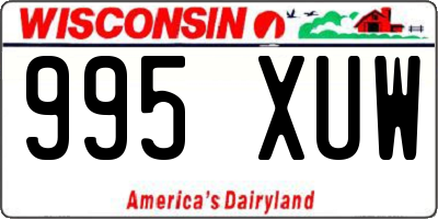 WI license plate 995XUW