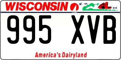 WI license plate 995XVB